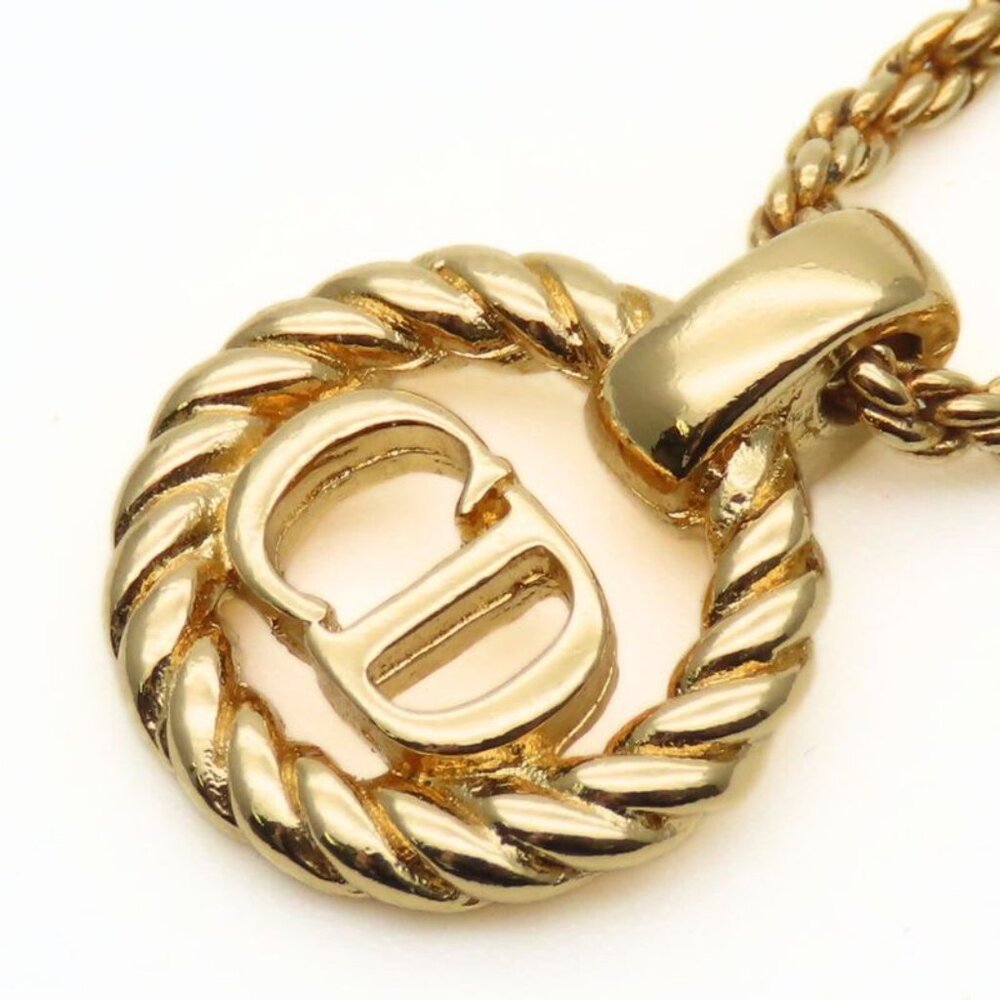 Christian Dior Necklace CD Logo Twisted Metal Gold Plated GP Accessories - Picture 3 of 9